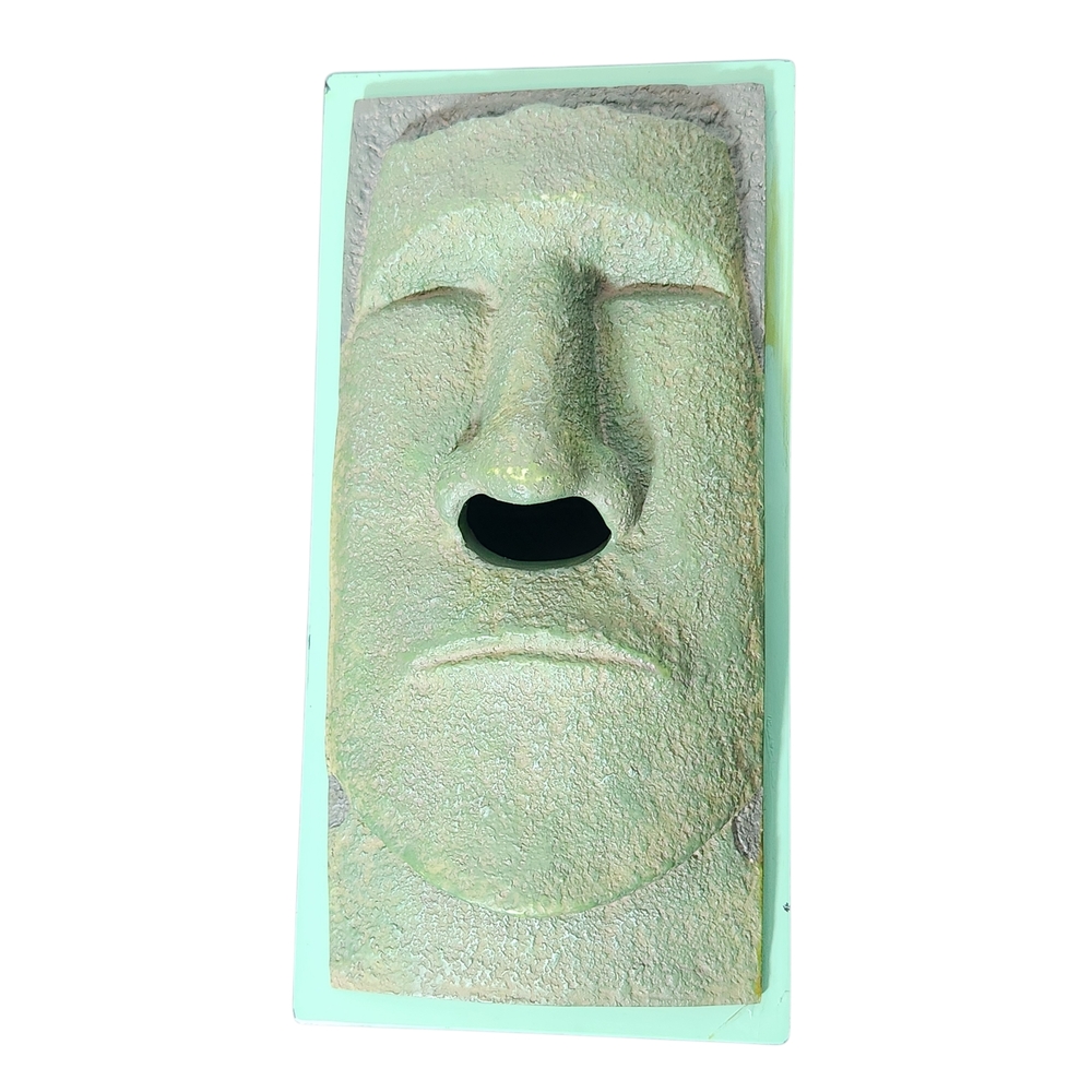 Rotary Hero Faux Stone Easter Island Green Face Tissue Box Cover